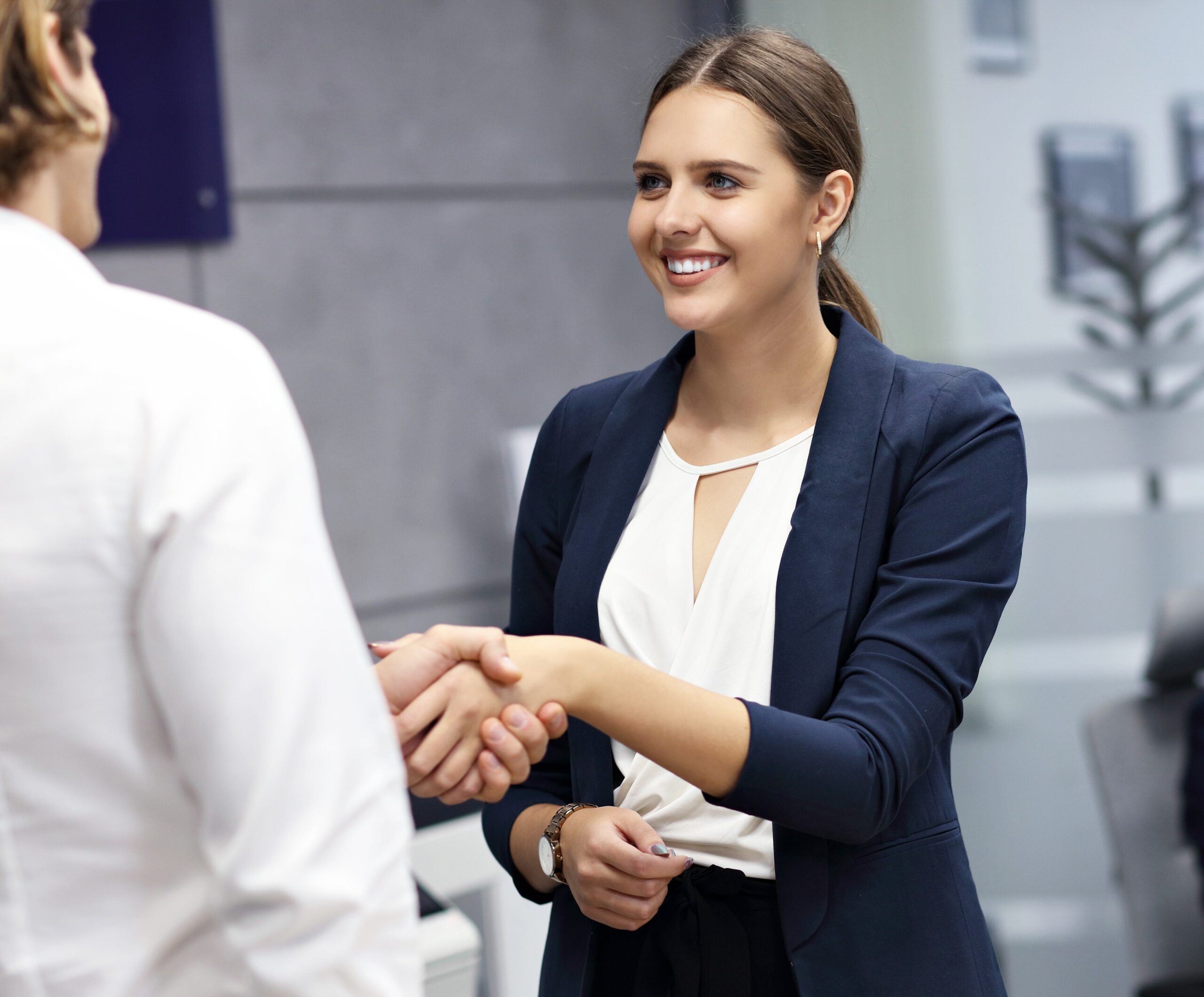 Business people shaking hands in the office